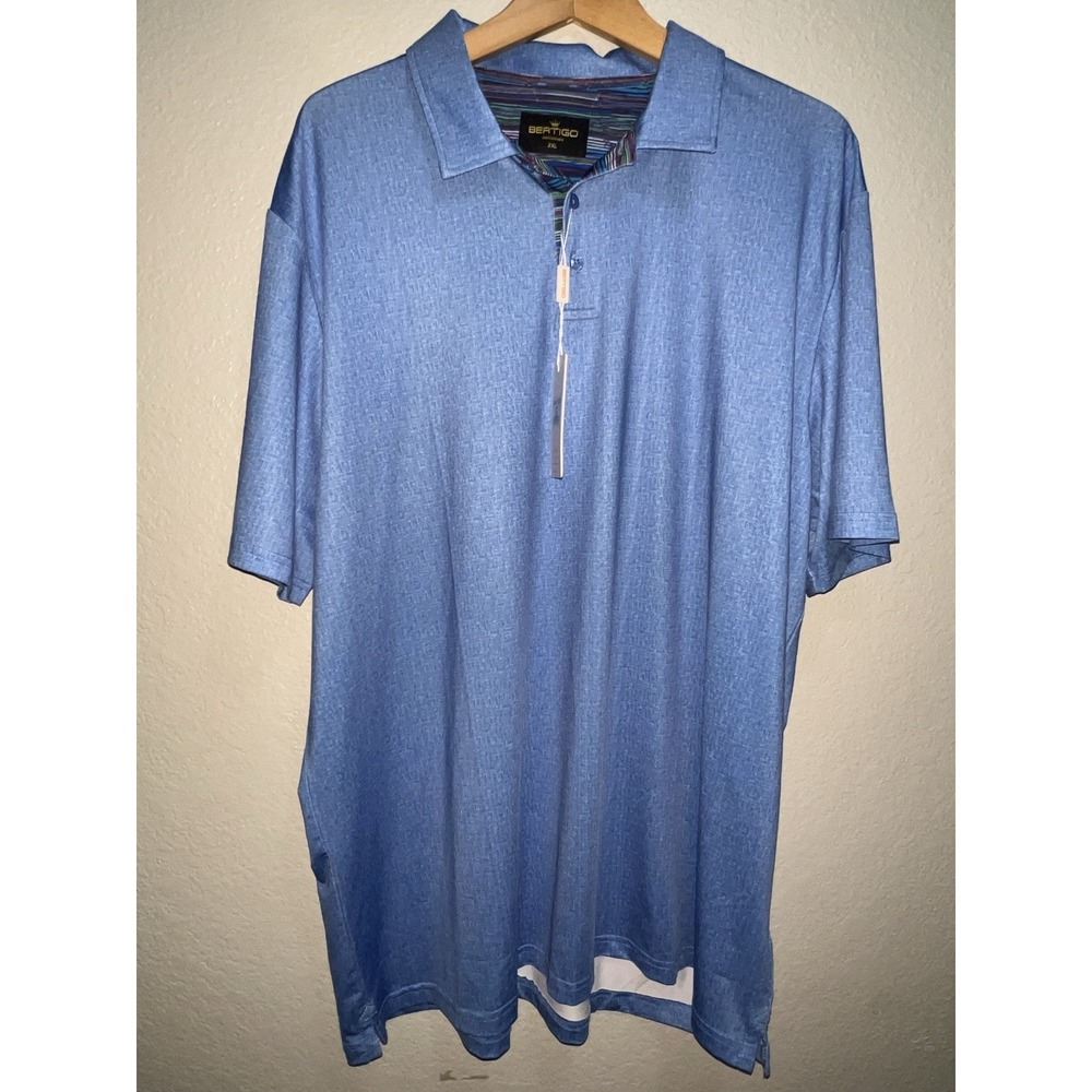 Bertigo Performance Polo Blue Golf Shirt Men's Size XXL